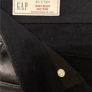 GAP Black Baby Boot Mid-Rise Faux Leather Pants